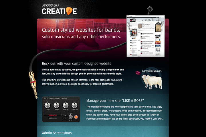 SiteFloat Creative website preview